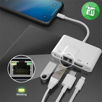 Ally İphone 3in1 Lightning Hdmı Rj45 Otg Digital Av Adaptör Hub