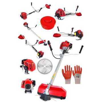 Alman Turbo 9200 Yan Tipi Benzinli Motorlu Kırmızı Ot Çim Çalı Biçme Makinesi Tırpanı