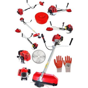 Alman Turbo 9200 Yan Tipi Benzinli Motorlu Kırmızı Ot Çim Çalı Biçme Makinesi Tırpanı