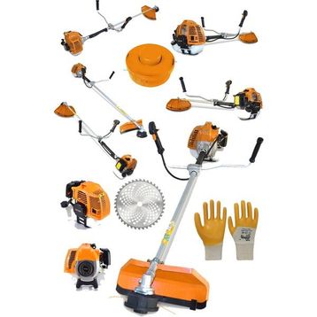 Alman Turbo 9200 Yan Tipi Benzinli Motorlu Turuncu Ot Çim Çalı Biçme Makinesi Tırpanı
