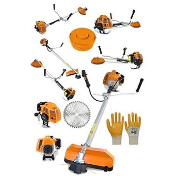 Alman Turbo 9200 Yan Tipi Benzinli Motorlu Turuncu Ot Çim Çalı Biçme Makinesi Tırpanı