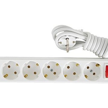 Almera 6'lı Anahtarlı Topraklı Klemensli Beyaz Priz