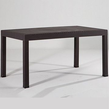 Almina Acı Kahverengi Rattan 70x100 cm Bahçe Balkon ve Teras Masası