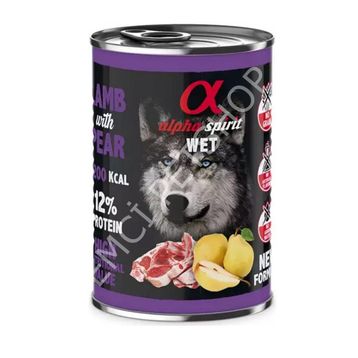 Alpha Spirit Yetişkin Kuzulu Armutlu 400 gr Köpek Konservesi
