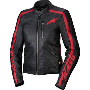 Alpinestars Stella Dusk Deri Siyah Kırmızı Kadın Motosiklet Montu
