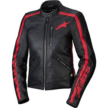 Alpinestars Stella Dusk Deri Siyah Kırmızı Kadın Motosiklet Montu