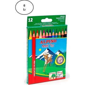 Alpino ALP-AL-2133 12 Renk 6lı Kuru Boya Kalemi