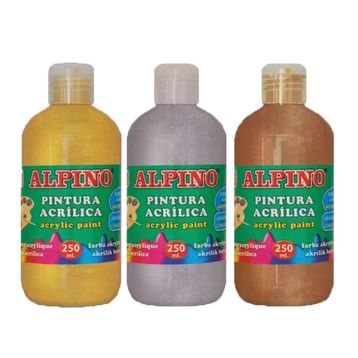 Alpino DV000120 250 ml Metalik Beyaz Akrilik Boya Şişe