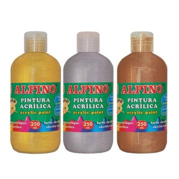 Alpino DV000120 250 ml Metalik Beyaz Akrilik Boya Şişe