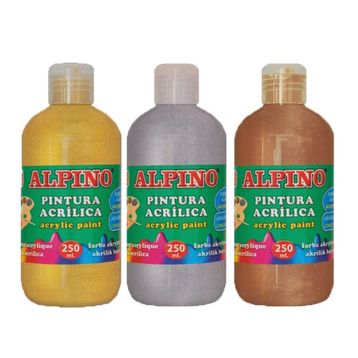 Alpino DV000120 250 ml Metalik Beyaz Akrilik Boya Şişe