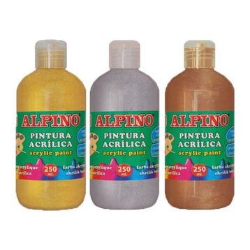 Alpino DV000120 250 ml Metalik Beyaz Akrilik Boya Şişe