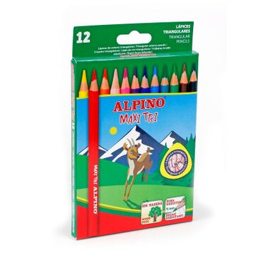 Alpino Maxi Tri 12 Renk Kuru Boya Kalemi