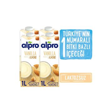 Alpro 1 lt Vanilyalı Badem Sütü (4 adet)