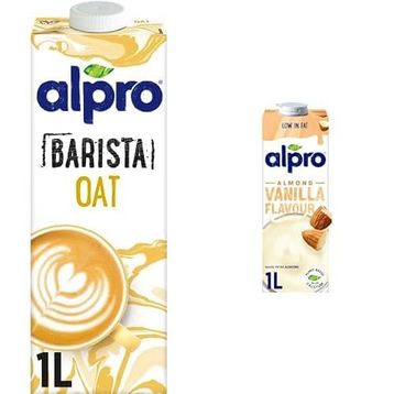 Alpro 1 lt Yulaf Badem Bitki Bazlı İçecek + 1 lt Badem Vanilya Bitki Bazlı İçecek