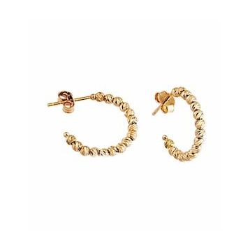 Altın Dorikalı 14k Gold Üç Renk Halka Küpe