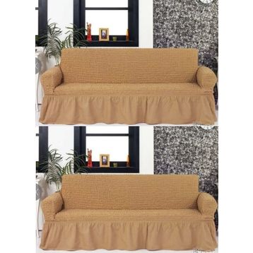 Altın Kelebek Bürümcük Maxi 3+3 Bej Çekyat Koltuk Örtüsü