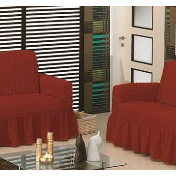 Altın Kelebek Bürümcük Maxi 3+3 Bordo Çekyat Koltuk Örtüsü