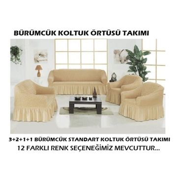 Altın Kelebek Bürümcük Standart Bordo (3+2+1+1) Koltuk Örtüsü