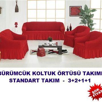 Altın Kelebek Bürümcük Standart Bordo (3+2+1+1) Koltuk Örtüsü