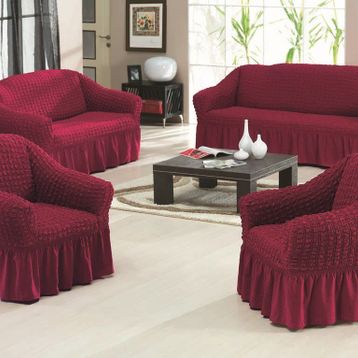 Altın Kelebek Bürümcük Standart Bordo (3+2+1+1) Koltuk Örtüsü