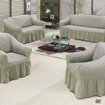 Altın Kelebek Bürümcük Standart Gri (3+2+1+1) Koltuk Örtüsü