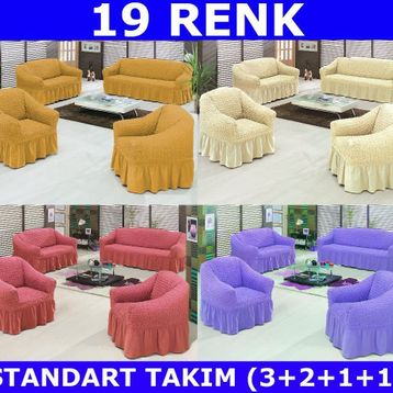 Altın Kelebek Bürümcük Standart Naturel (3+2+1+1) Koltuk Örtüsü