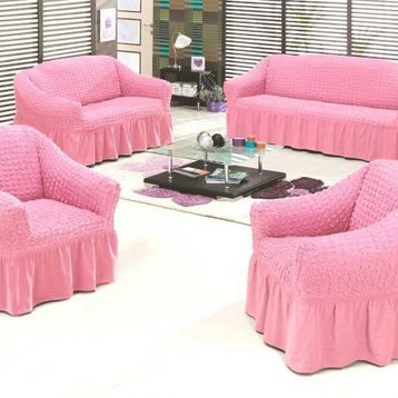 Altın Kelebek Bürümcük Standart Pembe (3+2+1+1) Koltuk Örtüsü