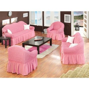 Altın Kelebek Bürümcük Standart Pembe (3+2+1+1) Koltuk Örtüsü