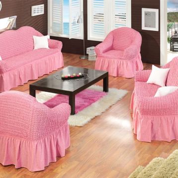 Altın Kelebek Bürümcük Standart Pembe (3+2+1+1) Koltuk Örtüsü