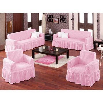 Altın Kelebek Bürümcük Standart Pembe (3+2+1+1) Koltuk Örtüsü