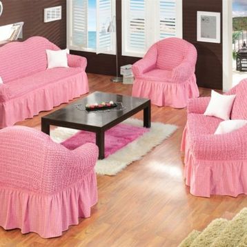 Altın Kelebek Bürümcük Standart Pembe (3+2+1+1) Koltuk Örtüsü