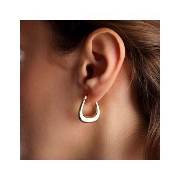 Altın Küpe 14K 585 Parlak Çanta Tasarım 2.3 cm Zarif Küpe
