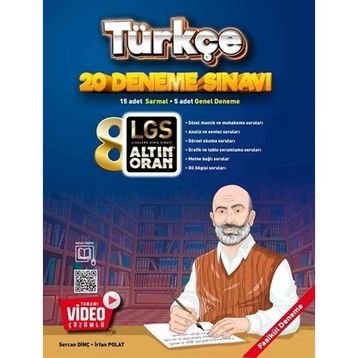 Altın Oran Yayınları - 8. Sınıf Türkçe Tamamı Video Çözümlü 20 Deneme