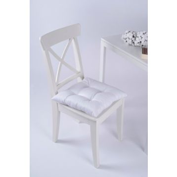 Altın Pamuk Beta Pofidik Beyaz Bağcıklı 40x40 cm Sandalye Minderi
