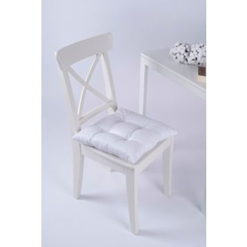 Altın Pamuk Beta Pofidik Beyaz Bağcıklı 40x40 cm Sandalye Minderi