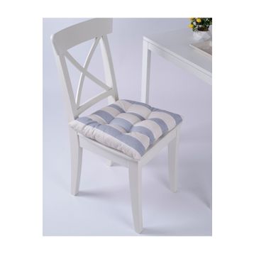 Altın Pamuk Beta Pofidik Gri Krem Bağcıklı 40x40 cm Sandalye Minderi