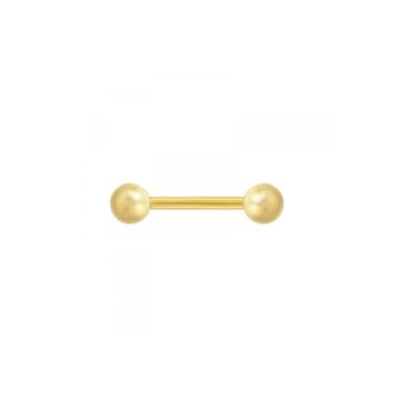 Altın Toplu Düz Kaş ve Dil Piercing