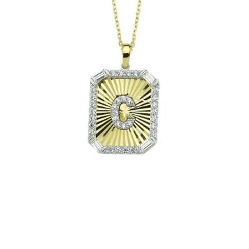 Altınbaş KLMK5023-24754 Altın C Harfi Kolye