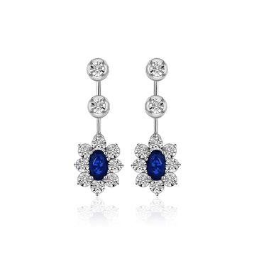 Altınbaş P319220 Pırlanta Safir Küpe