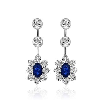 Altınbaş P319220 Pırlanta Safir Küpe