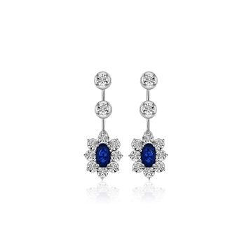 Altınbaş P319220 Pırlanta Safir Küpe