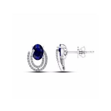 Altınbaş P344110 Pırlanta Safir Kadın Küpe