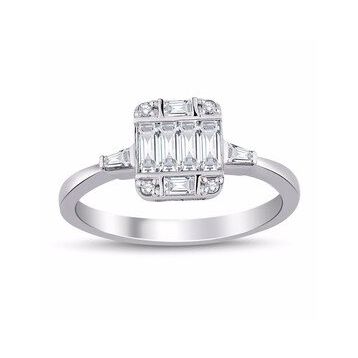 Altınbaş P550720 0.36 Karat Pırlanta Baget Yüzük
