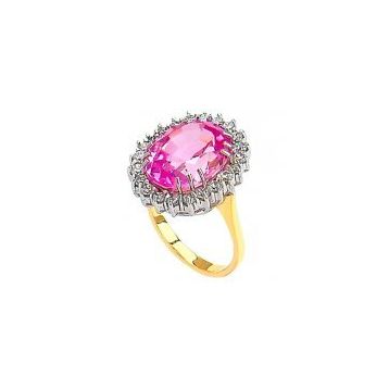 Altınbaş Pembe Taşlı Altın Yüzük
