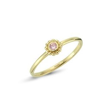 Altınbaş Pembe Taşlı Altın Yüzük