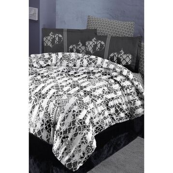 Altınbaşak Alchera Siyah Çift Kişilik Saten 200 x 220 CM Nevresim Takımı