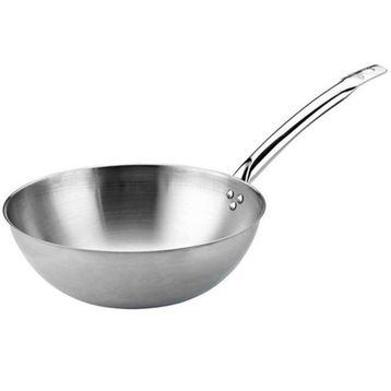 Altınbaşak Çelik Gümüş Saplı 30 cm Wok Tava