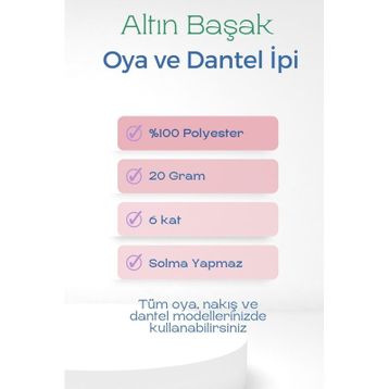 Altınbaşak Royaleks No: 620 20 gr 3 Adet Oya ve Dantel İpi