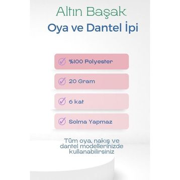Altınbaşak Royaleks No: 822 20 gr 3 Adet Oya ve Dantel İpi