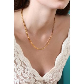 Altınkesesi 14 Ayar Altın Pullu Zincir Kolye 4 mm